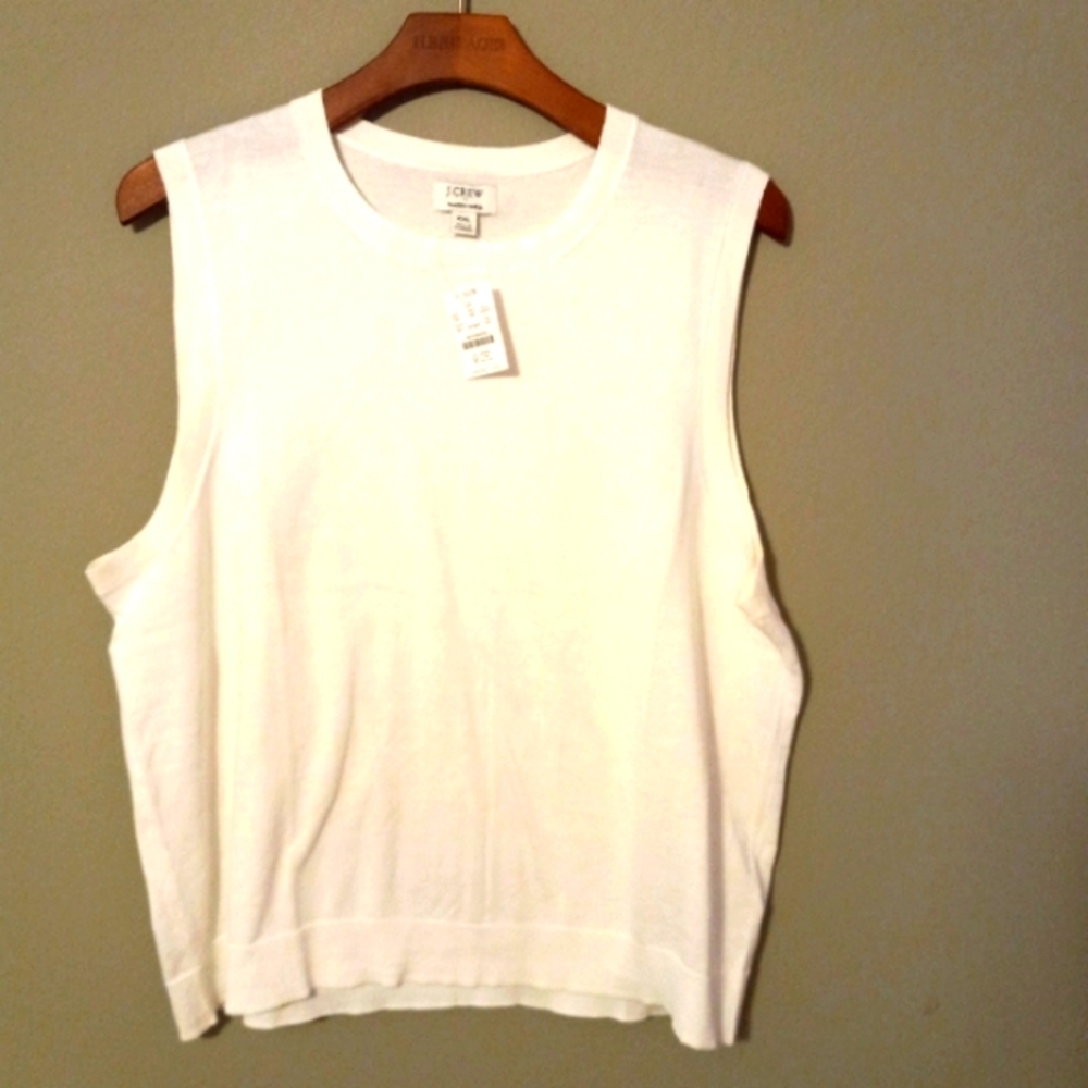 J.Crew XXL Cotton Sleeveless Pullover Light Sweater Top New - Picture 1 of 7